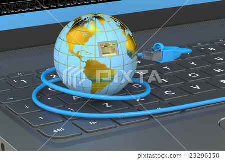 global network connection concept on laptop 23296350