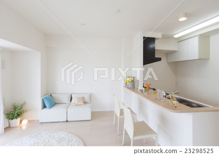 LDK image of residential condominium Nature light facing kitchen white wall white type flooring 23298525