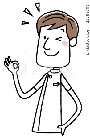 Nurse male: OK sign Nurse male: OK sign 23298701