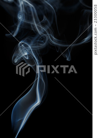 Abstract blue smoke from aromatic sticks. 23300058