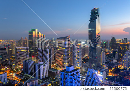 Aerial view of Bangkok modern office buildings Aerial view of Bangkok modern office buildings 23300773