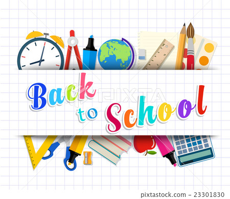 Back to school background with supplies tools 23301830