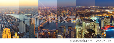 New York City downtown day and night New York City downtown day and night 23303246