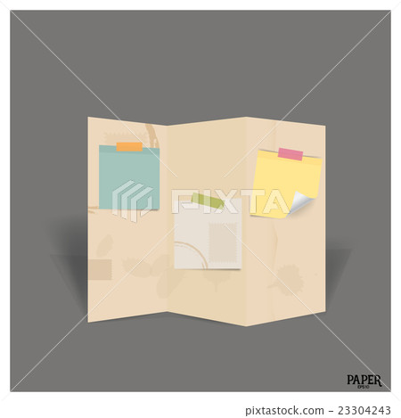 Vintage blank paper brochure mockup. Vector illustration. Vintage blank paper brochure mockup. Vector illustration. 23304243