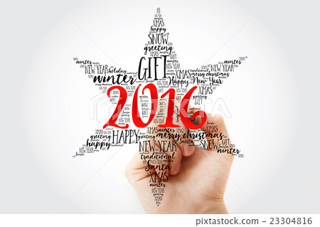 Hand writing 2016 Happy new year 23304816