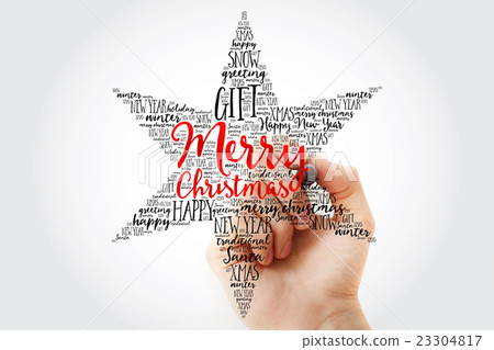 Hand writing Merry Christmas 23304817