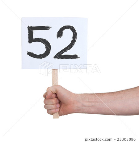 Sign with a number, 52 Sign with a number, 52 23305096