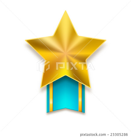 Golden star with ribbon Golden star with ribbon 23305286
