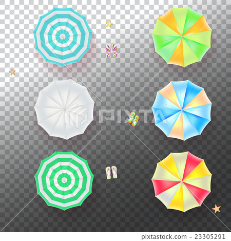 Set of colorful beach umbrellas 23305291