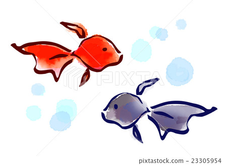 Brush painted summer style snack Goldfish - Stock Illustration [23305954] -  PIXTA