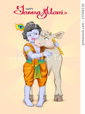 Krishna Janmashtami lettering text for greeting Krishna Janmashtami lettering text for greeting 23306138