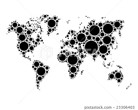 World map mosaic made of dots - Stock Illustration [23306403] - PIXTA