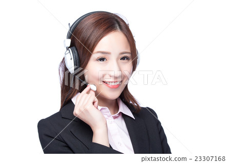 Smiling  young  woman with headphone 23307168