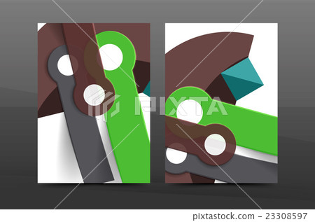 A4 flyer or annual report layout geometric shape 23308597