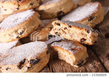 Traditional Welsh cakes with raisins 23308809