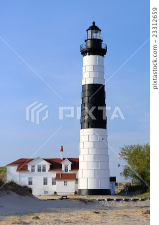 Big Sable Point Lighthouse in dunes, built in 1867 Big Sable Point Lighthouse in dunes, built in 1867 23312659