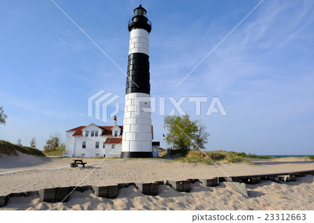 Big Sable Point Lighthouse in dunes, built in 1867 Big Sable Point Lighthouse in dunes, built in 1867 23312663