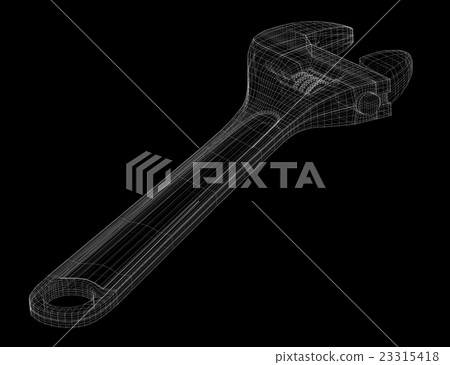 adjustable wrench isolated on a background - Stock Illustration