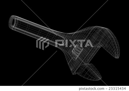 adjustable wrench isolated on a background - Stock Illustration