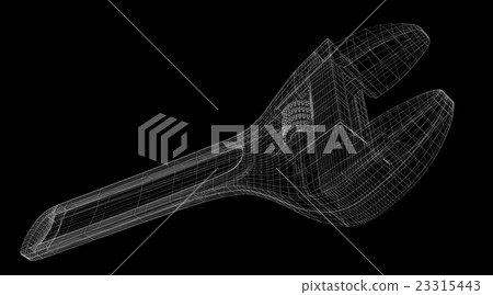 adjustable wrench isolated on a background - Stock Illustration