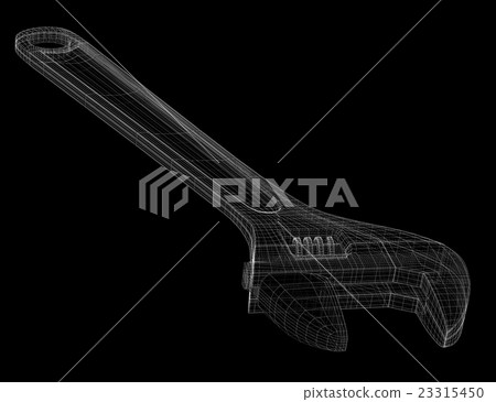 adjustable wrench isolated on a background - Stock Illustration