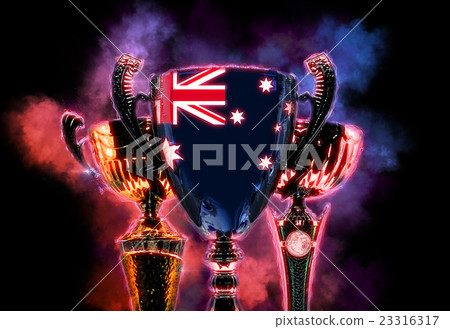 Trophy cup textured with flag of Australia Trophy cup textured with flag of Australia 23316317