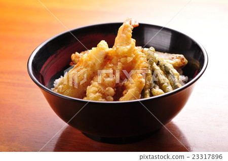 Bowl of rice and fried fish Bowl of rice and fried fish 23317896