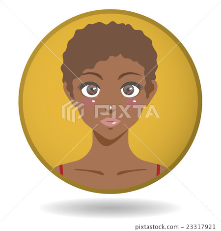 Female frontal face icon 23317921