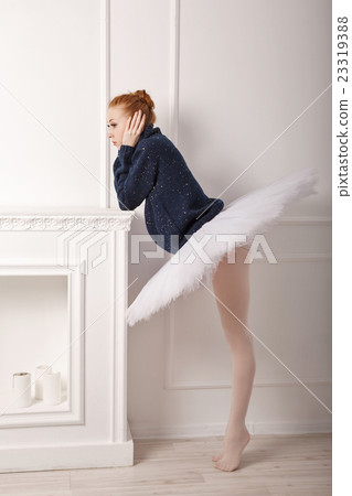 Ballerina sad fireplace 23319388