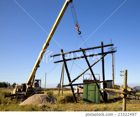 Replacing old power line support Replacing old power line support 23322497