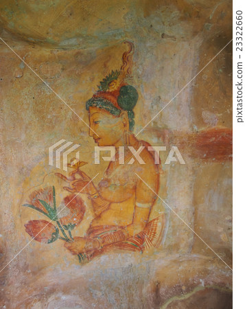 Beautiful woman in Sigiriya mural Beautiful woman in Sigiriya mural 23322660