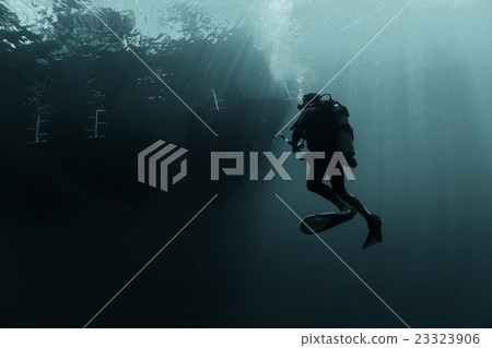 One diver underwater 23323906