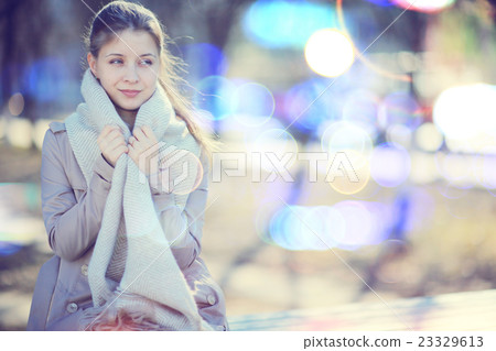 Urban portrait of a girl in bright colors 23329613