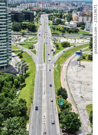 Traffic in the city, urban scene 23329671