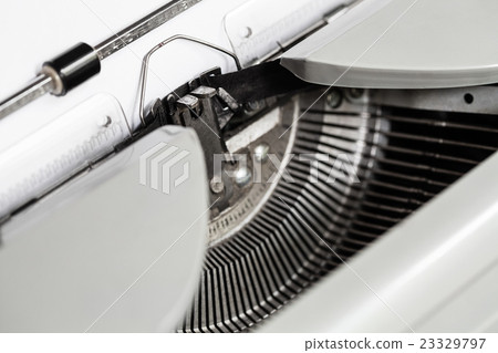 side view of ink ribbon in mechanical typewriter 23329797