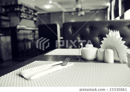 empty table background blur interior of the restaurant empty table background blur interior of the restaurant 23330861