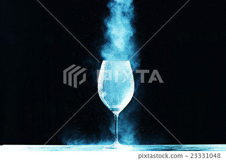 white gas in a glass of Nitrogen 23331048