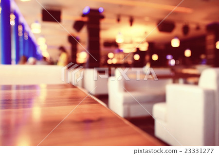empty table background blur interior of the restaurant 23331277