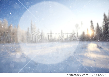 blurred winter background with a circle for the text of nature blurred winter background with a circle for the text of nature 23332726