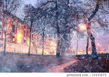 night snowfall trees background night snowfall trees background 23333673