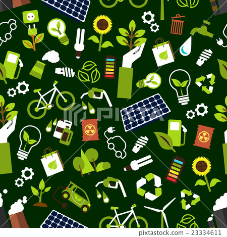 Eco friendly and saving energy seamless pattern Eco friendly and saving energy seamless pattern 23334611