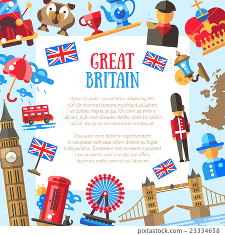 Great Britain travel card template with famous 23334658