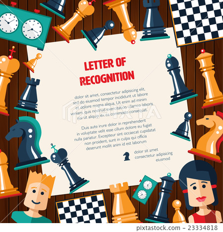 Postcard with flat design chess and players icons  23334818