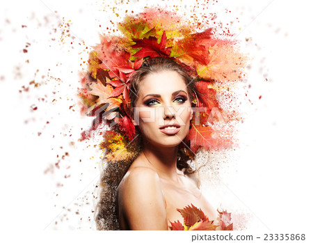 Autumn Woman. Beautiful makeup Autumn Woman. Beautiful makeup 23335868