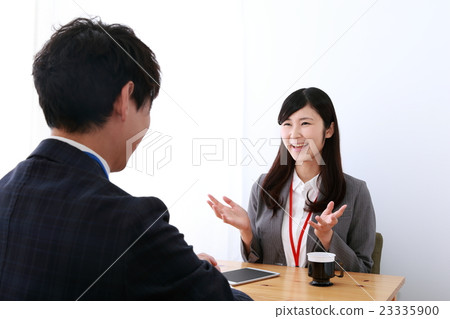 Meeting in person (Meeting female male business worker employee suit interview interview interview) Meeting in person (Meeting female male business worker employee suit interview interview interview) 23335900