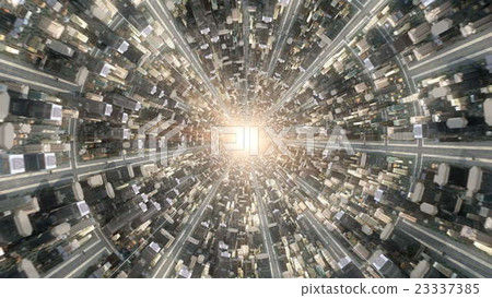 Conceptual flytrough over the fantastic city Conceptual flytrough over the fantastic city 23337385