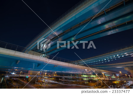 A picture of the night view of Kumiyama junction in Kumiyama Town, Kyoto Prefecture 23337477