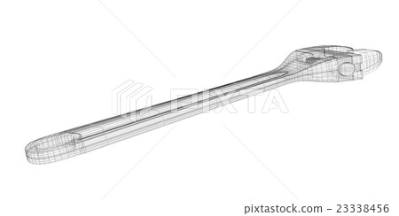 adjustable wrench isolated on a background - Stock Illustration