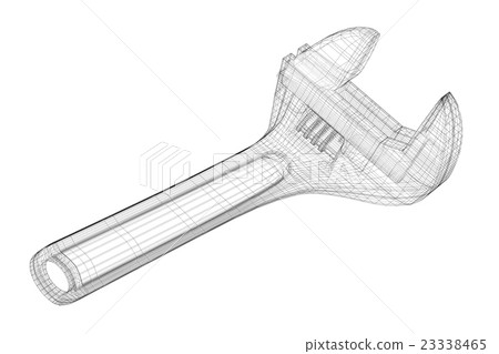 adjustable wrench isolated on a background - Stock Illustration