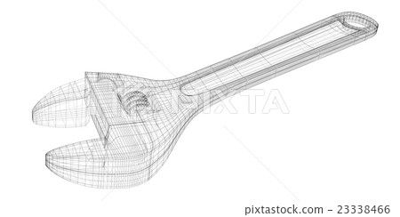 adjustable wrench isolated on a background-插圖素材 [23338466] - PIXTA圖庫